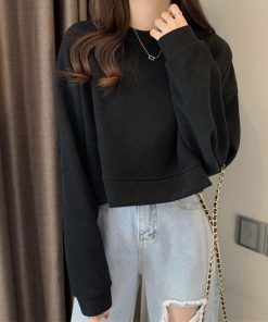 Tシャツ・カットソー | ショート丈スウェット レディース 韓国風