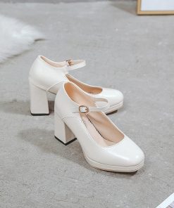 パンプス | ストラップレディース 厚底 スクエアトゥ チャンキーヒール ストラップ 太ヒール ハイヒール 厚底シューズ 25cm 靴 黒