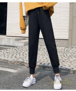 チノ・テーパード・ジョガー・スキニーパン | ジョガーパンツ ロング丈 レディース サルエル カジュアル 無地 ファッション 薄手 ウエストリボン 長ズボン 春秋コーデ スポーツウェア 運動着 スウェット