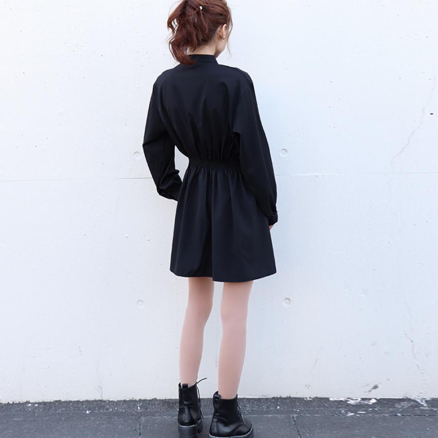 シャツ・ブラウス | レディース 春夏長袖 チュニックワンピ シャツブラウス 白 シャツワンピース ウエストマーク ミニワンピース