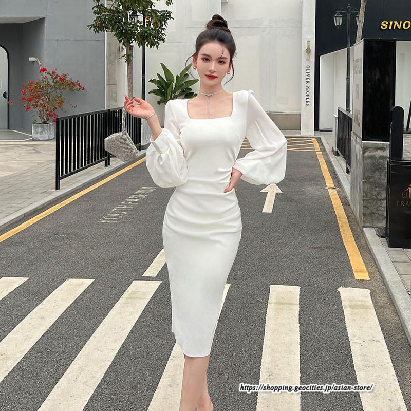 タイト | ワンピースタイトワンピース長袖 上品 セクシー高級感 ワンピース タイトワンピース ヒップアップ スリム 美ライン シルエット お呼ばれ エレガント