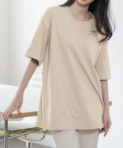 ｔシャツ・カットソー | Tシャツ 半袖 レディース トップス 無地 9色 ゆったり お出かけ スポーツ 日常 夏 丸首 春夏新作 コットン 可愛い クルーネック おしゃれ シンプル