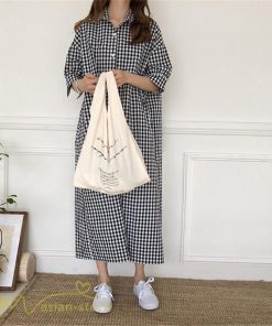 マキシ | ワンピース シャツワンピース チェック柄 可愛い マキシワンピース レディース 5分袖 春 夏 秋 20代 30代 着痩せ Aラインワンピース フリーサイズ 40代 50代