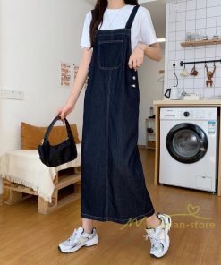 オーバーオール サロペット | レディース レディス ボトムス ジャンバースカート サロペット ロング丈 無地 20代30代40代 ワンピース デニムワンピース 体型カバー 2021 ゆったり ロング
