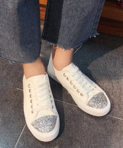 ショートブーツ | フラットシューズ レディースシューズ キャンバス ローカット スニーカー 靴 ぺたんこ キラキラ