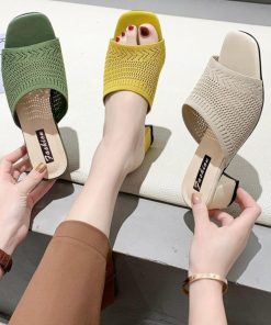 サンダル | ミュールチャンキーヒール 美脚