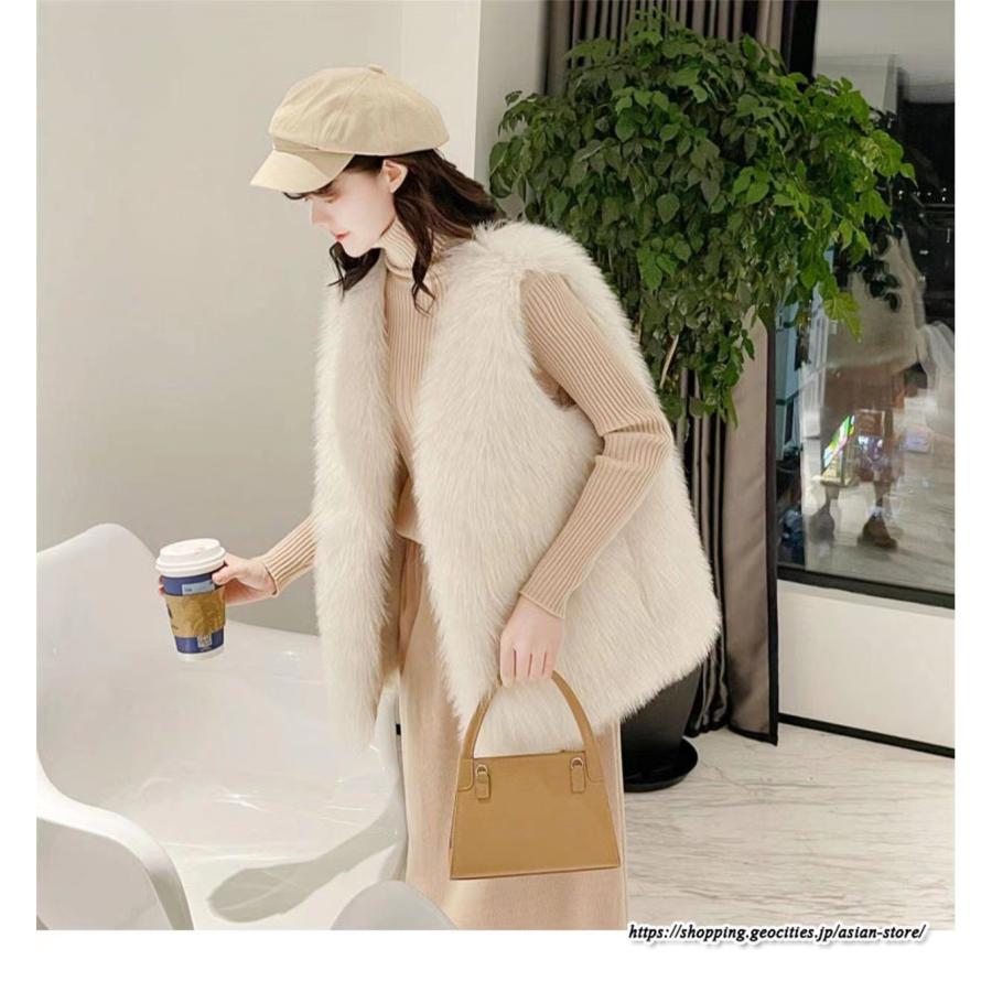 ベスト | ボリュームフェイクファーファー毛皮レディース 冬 フェイクファー 毛皮コート アウター ノースリーブ ふわふわ 秋冬 前開き ジレ