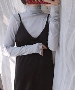 シャツ・ブラウス | ソフトセクシー プチハイネック ブラウス 韓国ファッション [好評につき完売しました]大人気 春 レディース シースルー トップス 透け感 長袖