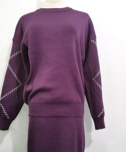 セットアップ | ニットレディース 40代 秋冬 長袖 ニット セーター スカート無地 ロング丈 オシャレ オシャレ韓国風 2点セット オフィス カジュアル