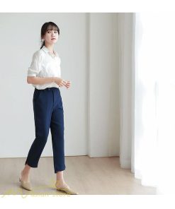 スラックス | ボトムス 夏 レディース 着痩せ 日常感 ゆったり OL ハイウエスト カジュアル ビジネスパンツ オフィス パンツ フォーマル 夏コーデ 9分丈 おしゃれ