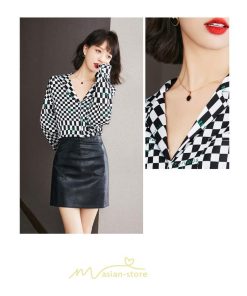 シャツ・ブラウス | ブラウス レディース 長袖 50代 シャツ トップス シフォン チェック柄 きれい 40代 30代 20代 カジュアル お出かけ 食事会 デート お出かけ 女子会 通勤