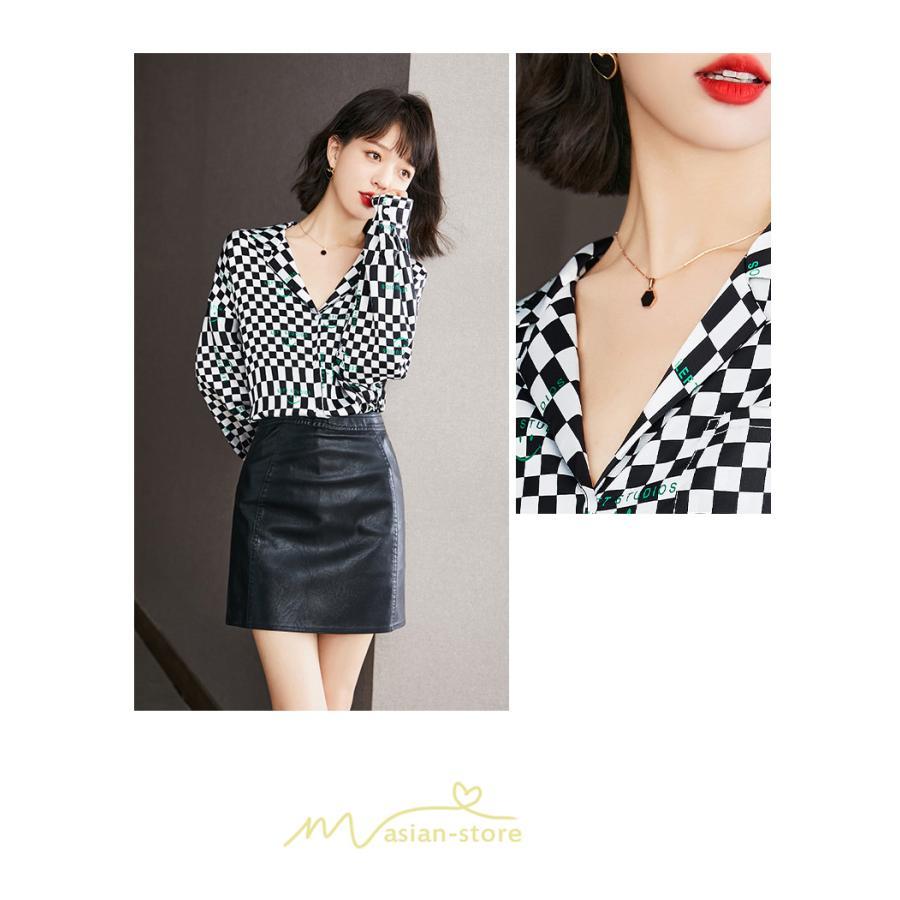 シャツ・ブラウス | ブラウス レディース 長袖 50代 シャツ トップス シフォン チェック柄 きれい 40代 30代 20代 カジュアル お出かけ 食事会 デート お出かけ 女子会 通勤