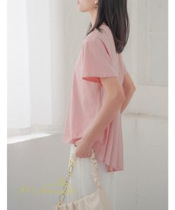 tシャツ・カットソー | Tシャツ レディース 春 夏 秋 Tシャツ 半袖 ブラウス かわいい プリーツTシャツ 無地 半袖 ゆったり 20代 きれいめ 40代 カットソー シンプル 韓国風 30代