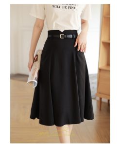スカート | 膝丈 フレアレディース 春 夏 春夏 黒 シンプル ひざ丈 無地 ミモレ丈 カーキ 秋 冬 お洒落 通学 オールシーズン 通勤 上品 キレイめ