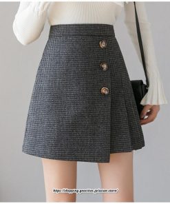 スカート | ミニレディース Aライン ハイウエスト キュロットショート丈 グレンチェック お出かけ 通勤 オシャレ 韓国風 着回し 新作 2022秋冬