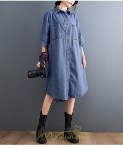 シャツ・ブラウス | デニム ロングシャツ シャツワンピ レディース 長袖 シャツ ロング ミモレ丈 脚長効果 大きいサイズ 体型カバー 着痩せ 20代30代40代50代