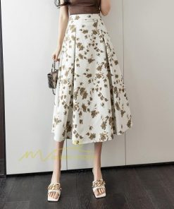 スカート | マキシロング ワイド フレア ゆったり 2トーン 春 夏 秋 冬 体系カバー Aライン フェミニン 着痩せ 20代30代40代 カジュアル デイリー 通勤通学 上品