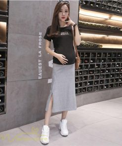 スカート | Aラインマタニティウェア 着痩せ レディース 着痩せ 上品 大きいサイズ 裾口スリット 産前 妊婦 薄手 サマー 日常 夏服 マタニティお出かけ