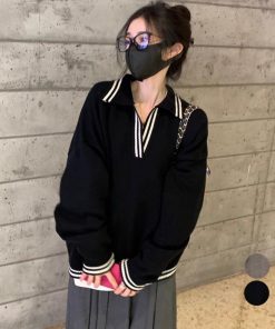 ニット・セーター | ポロカラーニットトップス レディース秋冬