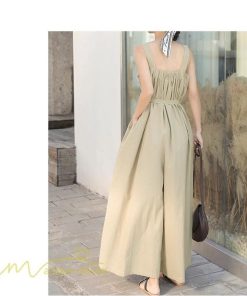 ノースリーブ | サロペット レディース 無地 着痩せ キャミサロペット 可愛い 20代 30代 カジュアル 春 夏 秋 韓国風 ゆったり パンツ コーデ プルオーバー