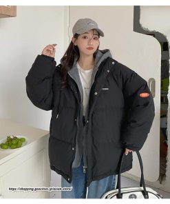 ダウンジャケット コート | フェイクレイヤードダウンジャケット 重ね着風ジャケット 中綿ジャケット アウター ダウン 防風 防寒 フード付き 秋冬コート ジップアップ レディース