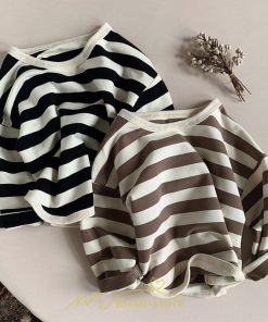 衣装 服 | 子供服 長袖Tシャツ キッズ 男の子 女の子 ロンT トップス 長袖 コットン 春 秋 カジュアル ボーダー柄 ナチュラル 可愛い 男女兼用