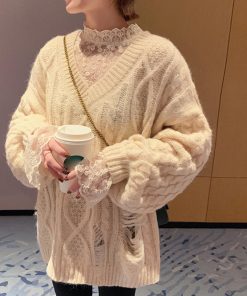 透かし編みトップス | レースブラウス レディース オシャレ シースルー きれいめ シアートップス プルオーバー セクシー プチハイネック 韓国風 長袖