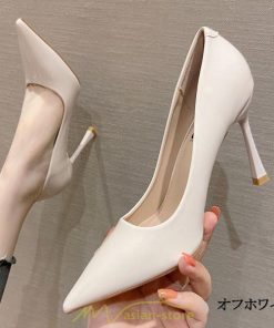 パンプス | 痛くない ハイヒール  走れる リクルート レディース 黒 ブラック ベージュ オフホワイト 歩きやすい ポインテッドトゥ 面接 9.5cm 通勤 靴 軽量