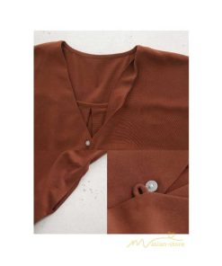 マキシ | ワンピース 五分袖 ロングワンピース レディース 秋物 夏 羽織り ゆったり 大きめ ポケット Aラインワンピース 30代40代50代 無地 可愛い 落ち感 Vネック 大人