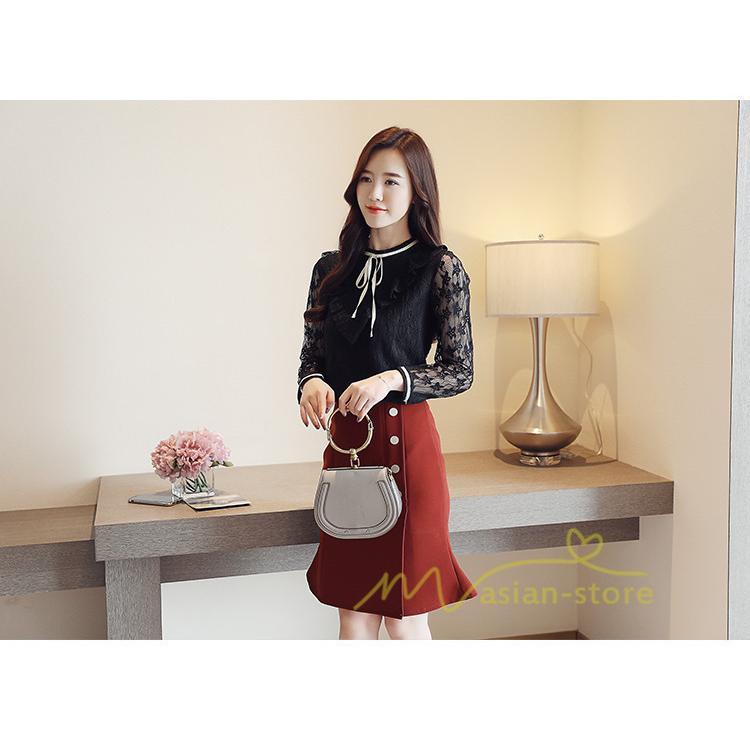 在庫ある | 短納期ブラウスレディースシャツ レースブラウス ビジネスカジュアルシャツトップス オフィスブラウス フォーマルシャツ 薄手 春夏衣装 通学通勤 リボン付き