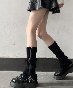 その他小物 | ニットレッグウォーマー ジップつき韓国風