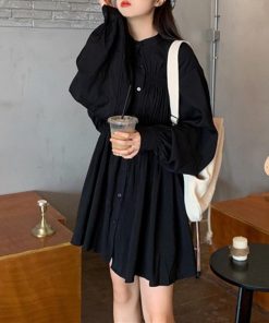 シャツ・ブラウス | レディース 春夏長袖 チュニックワンピ シャツブラウス 白 シャツワンピース ウエストマーク ミニワンピース