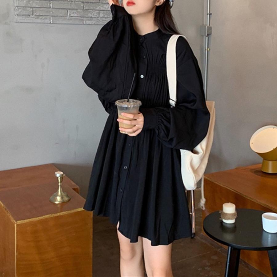 シャツ・ブラウス | レディース 春夏長袖 チュニックワンピ シャツブラウス 白 シャツワンピース ウエストマーク ミニワンピース