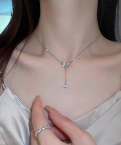 ネックレス | 蝶々チェーンネックレスレディース可愛い