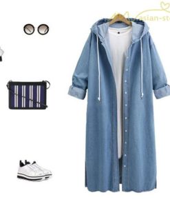 デニムコート | デニムチェスターコート ジージャン カーディガン 帽子掛け スタイリッシュ シンプルデザイン ゆったり 快適生地 デイリーコーデ 大きいサイズ