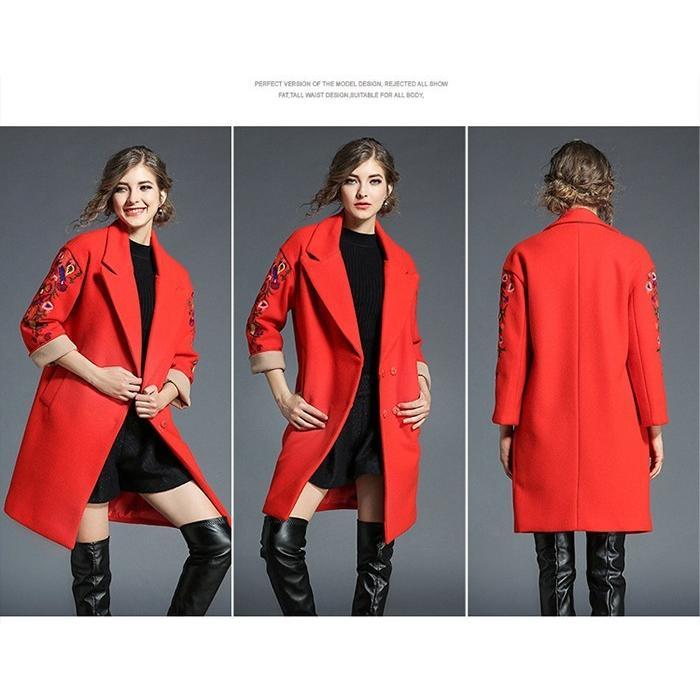 チェスターコート | コート レディースコート アウター ロング丈 刺繍 ロングコート 花柄 ゆったり 大人 上品 オフィス 通勤 長袖 お洒落 大きいサイズ