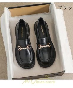 ローファー | レディース ビットカジュアルシューズ 痛くない 歩きやすい グランドトゥ 春 送料無料　夏 秋 学生靴 フォーマル コンフォート 冬 学校