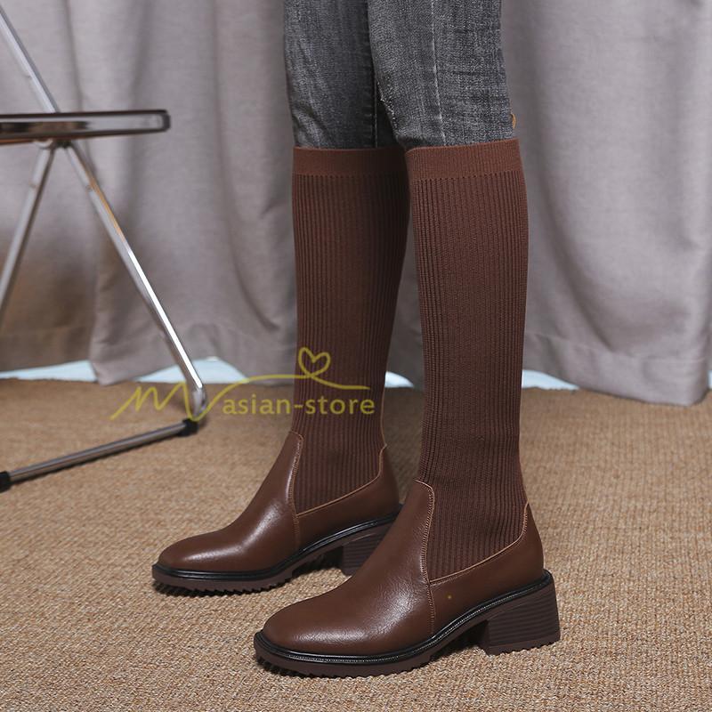 ロングブーツ | ブーツ ヒール カジュアル レディース 靴 シューズ お出かけ 秋冬 ロング丈ブーツ ジョッキーブーツ 春秋冬 美脚 黒靴 太ヒール 大人