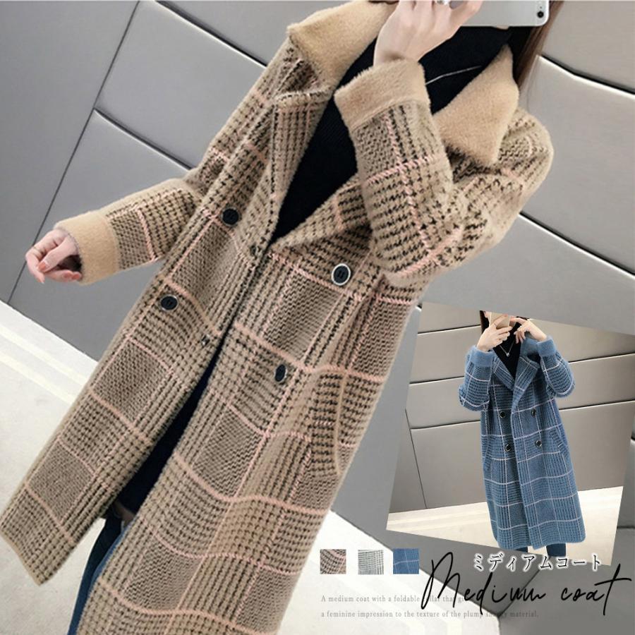 トレンチコート | グレンチェック チェスターコート 韓国