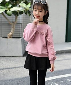 (子供)その他 | 花柄 スカート付き おしゃれ 長ズボン 女の子 カジュアル 秋冬 新品 レギンス キッズ 可愛い 長袖 セットアップ Tシャツ