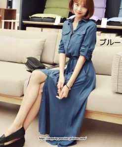 マキシ | 冬新作 ワンピース レディース ロング シャツワンピース 膝丈 婦人服 無地 大きいサイズ 長 可愛い ロングワンピース おしゃれ