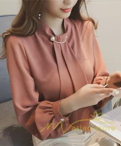 在庫ある | 長袖ブラウス レディース 秋物 シャツレディース ブラウスシャツ オフィス シフォンブラウス 30代40代50代 リボン OL 白ブラウス トップス フリル 4色