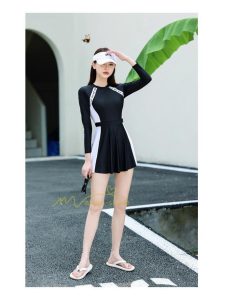 水着 | 母の日 プレゼント レディース フィットネス競泳 パッド付き ワンピース 女性 練習 トレーニング 長袖 20代30代40代 夏物 オールインワン スイムウェア