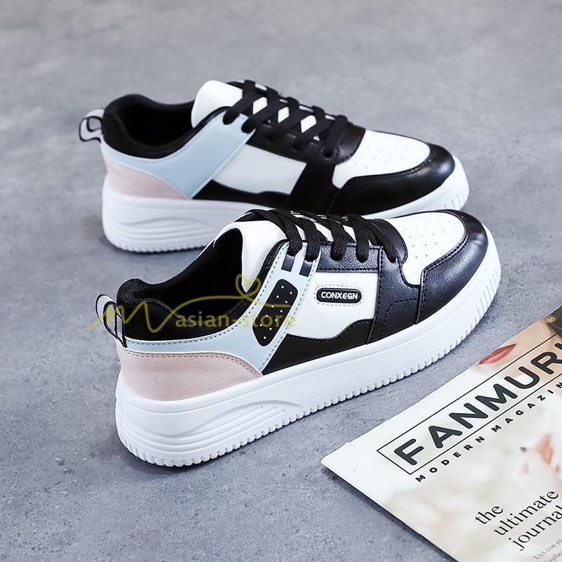 スニーカー | スニーカー レディース レディースシューズ ローカット 靴 フラットシューズ ぺたんこ ウォーキングシューズ Pu革 厚底スニーカー 厚底靴 美脚 歩きやすい