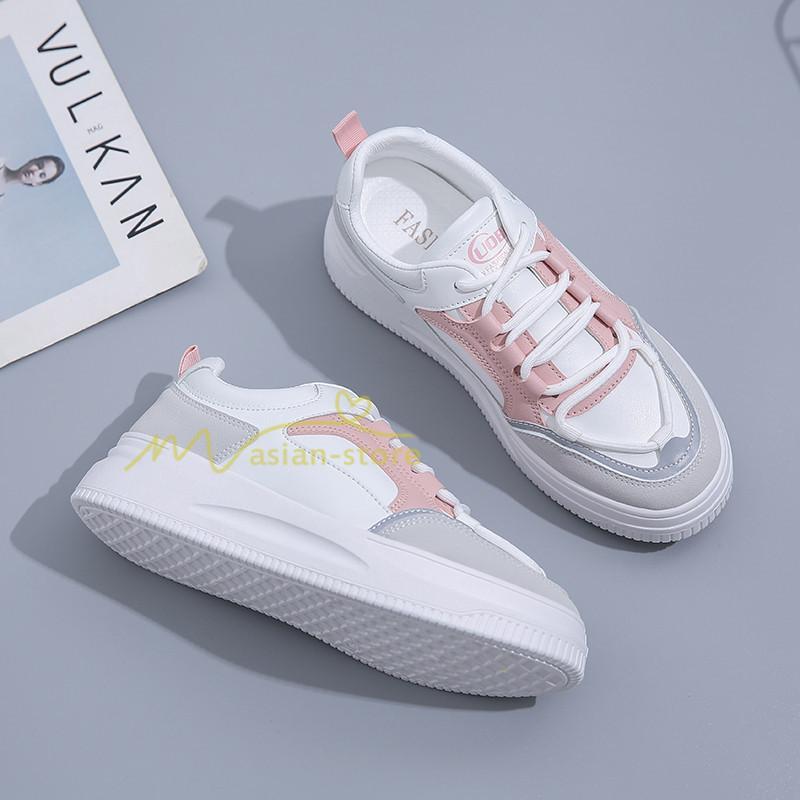 スニーカー | スニーカー レディース レディースシューズ ローカット 靴 フラットシューズ ぺたんこ ウォーキングシューズ Pu革 厚底靴 歩きやすい 厚底スニーカー 美脚