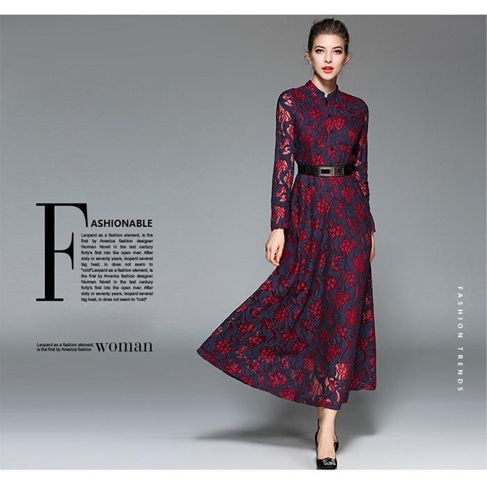 レースワンピース | ワンピース レディース 大きいサイズ マキシワンピース レースフレア ロング マキシワンピ きれいめ 通勤 上品 食事会 パーティー イベント 二次会 お洒落