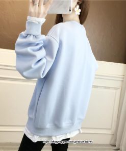 パーカー | トレーナー レディース レイヤードトレーナー 可愛い 重ね着風 ゆったり カジュアル 大人 無地 長袖トレーナー 秋新作 春秋 裏起毛 韓国風 冬 着痩せ