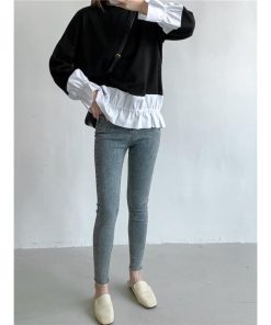 ｔシャツ・カットソー | トレーナー Tシャツ 長袖 レディース カジュアル レイヤード カットソー シャツ 異素材 切り替え トップス Tシャツ 重ね着 20代 ゆったり 秋物 50代 30代