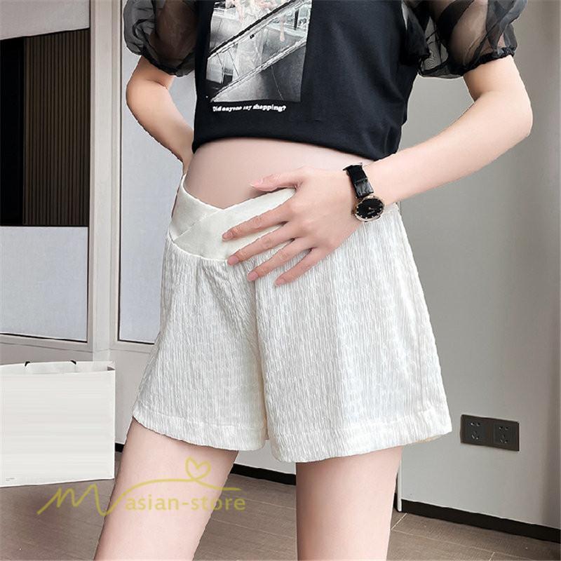 パンツ レギンス | マタニティパンツ ショート丈 レディース サマーパンツ 夏 薄手 ワイドパンツ 着痩せ ゆったり おしゃれ カジュアル 柔らか 上品 妊婦服 ウエスト調整 きれいめ