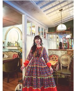 マキシ | ワンピース レディース 春夏 マキシワンピース 長袖ワンピース 綿麻 無地 Aライン フレアワンピース ハイウェスト エスニック ボヘミア風 ロング リゾート